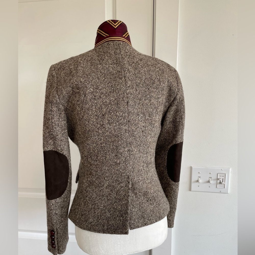 J.CREW by John Hanly Irish Tweed wool jacket Blazer contrast collar size 8 - Picture 12 of 17